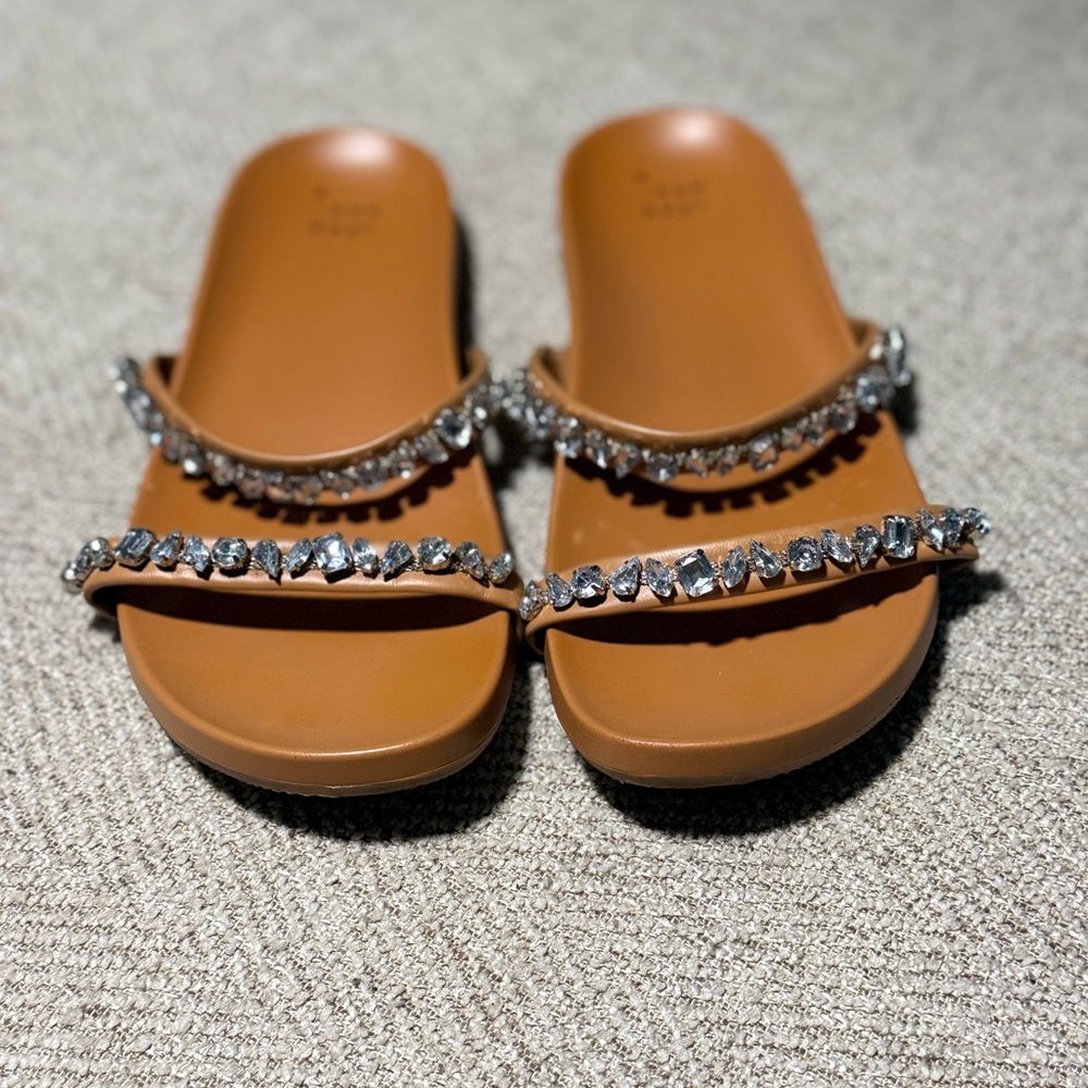 a new day Tan Sandals with Silver Embellishments